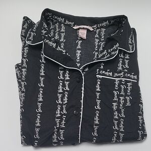 Victoria's Secret Black Top with White Script